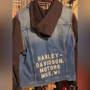Harley-Davidson Blue Denim Vest with White Lettering